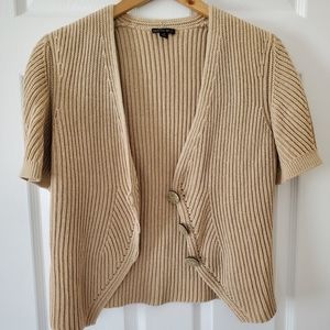 Lafayette 148 tan cotton Cropped cardigan